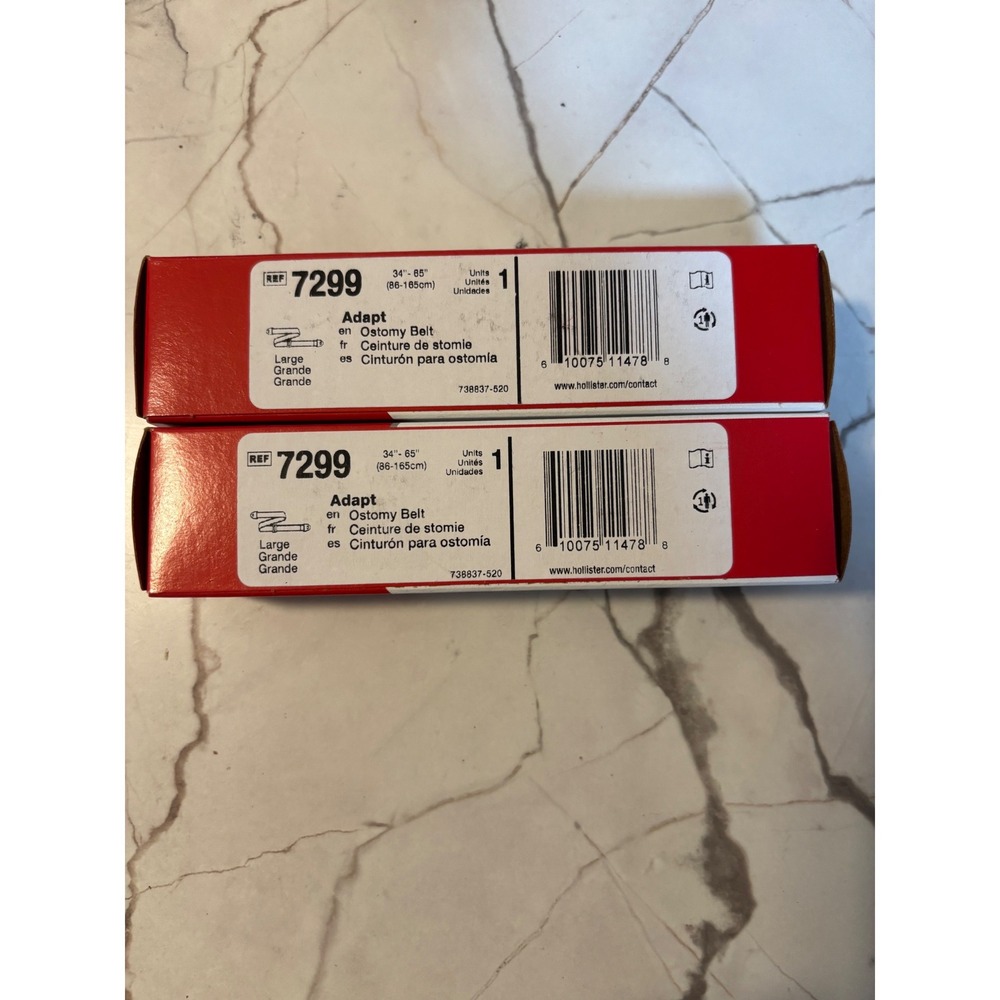 Hollister Adapt Ostomy Belt 7299 Large 34-65 Inch White 2 Pack Bundle